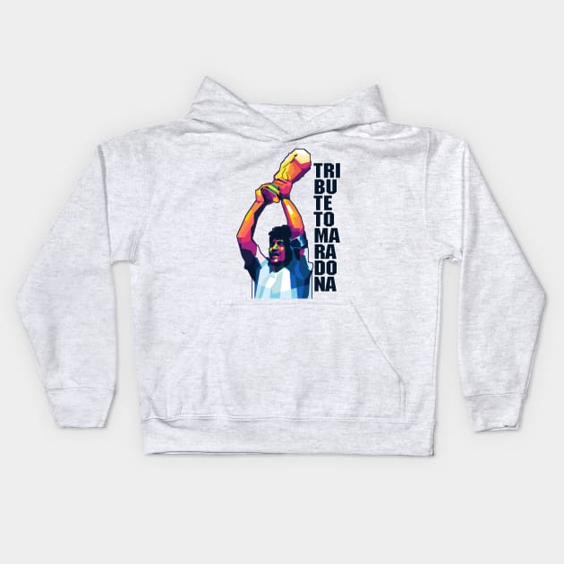 Diego Maradona Kids Hoodie by WPAP46